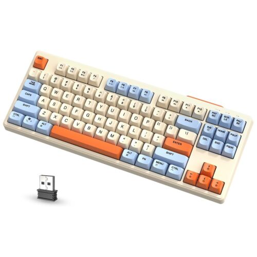 Teclado inalámbrico Bluetooth para juegos RGB membrana retroiluminada teclas silenciosas para PC Mac - Imagen 13 de 15