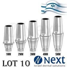 lot x10 Straight Abutment Hiossen Regular replica screw 1 - 5 mm conical