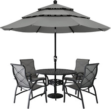 Patio Umbrellas 3 Tiers 11FT Dark Gray 