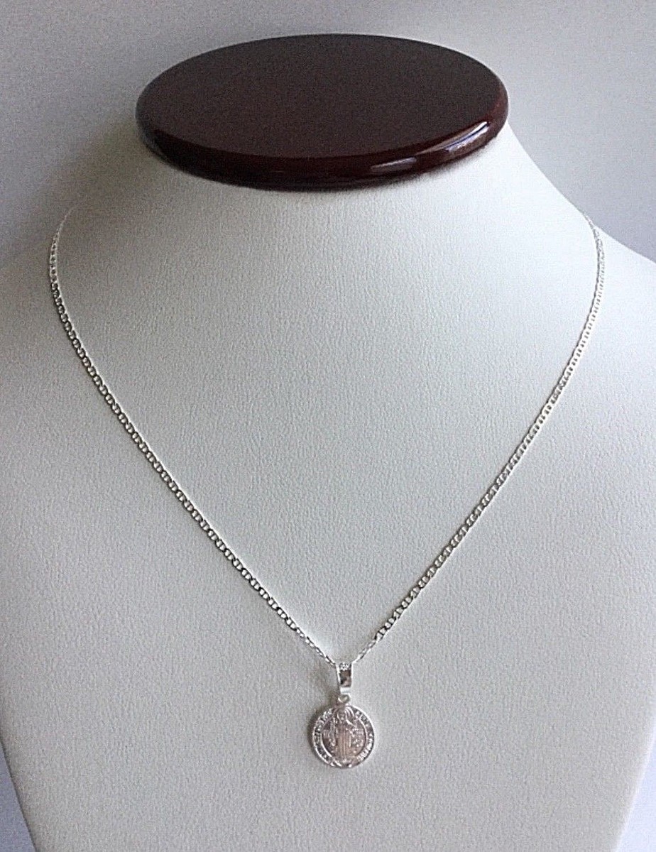 Saint Benedict Necklace | Cadena Con Dije En Plata Ley 925 - Foto 6