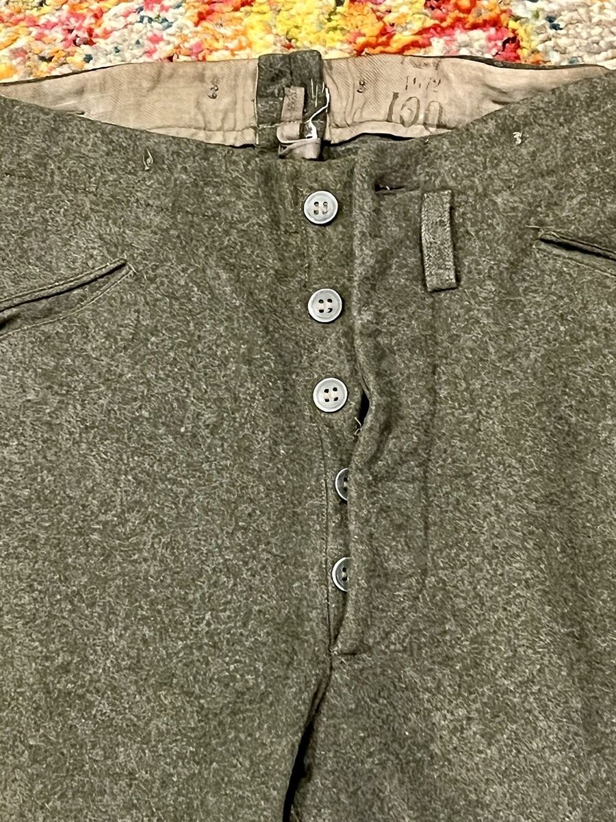 Vtg Wool Swedish Pants Military Army WWII Crown 29” L X 32 Vtg Wool Swedish Pants Military Army WWII Crown 29” L X 32