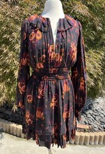 Ulla Johnson Adara Ruffled Silk Floral Print Mini Dress