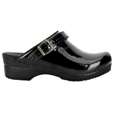Sanita 'Freya Patent' Flexible Clogs in Black (457548)