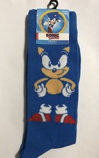 New Sega Sonic The Hedgehog Men's Pair Novelty Crew Socks Size 10-13 SEGA