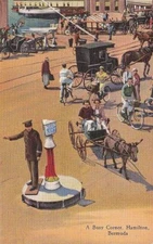 Postcard A Busy Corner Hamilton Bermuda