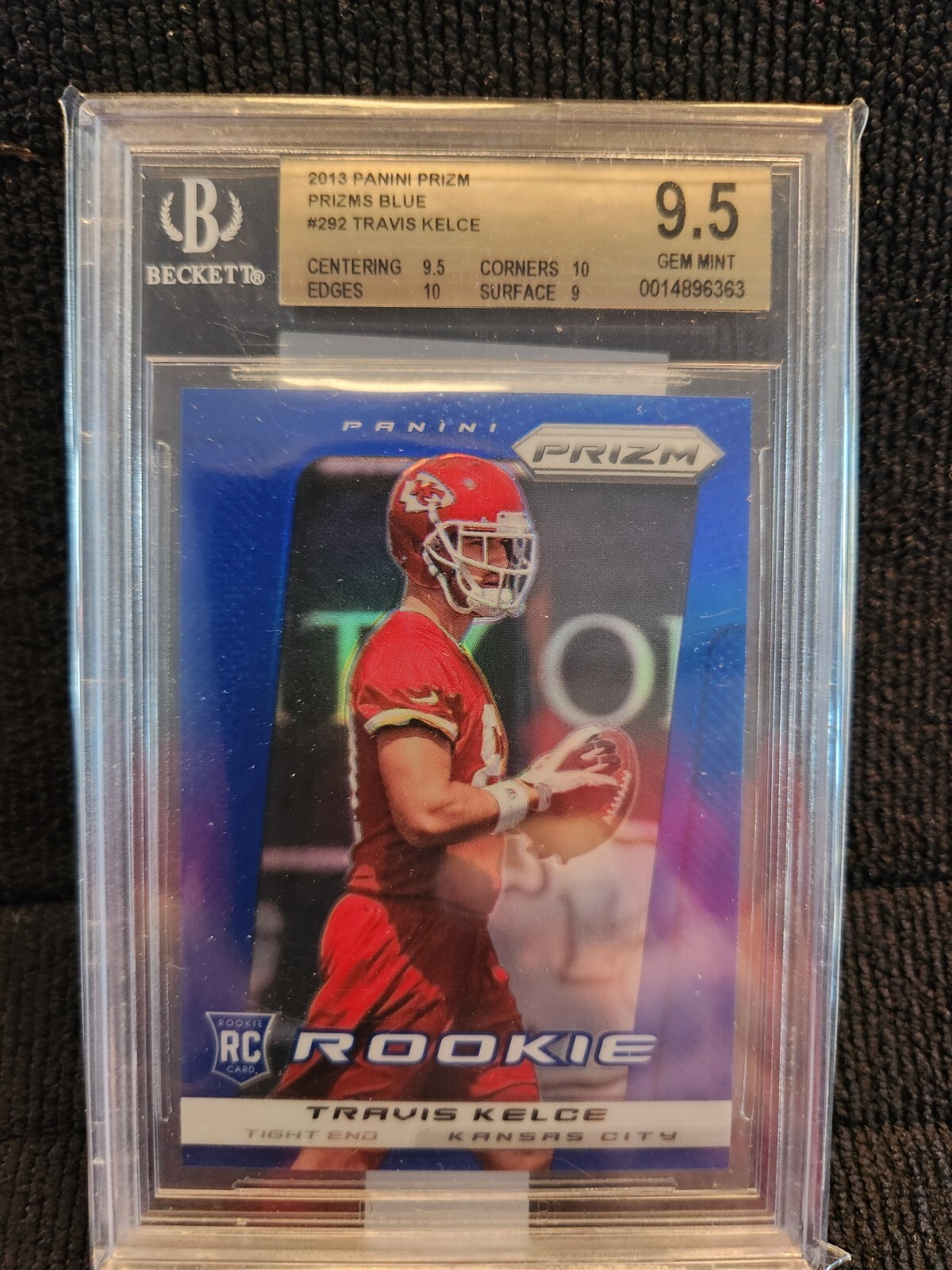 2013 Panini Prizm Travis Kelce Blue Prizm BGS 9.5 w/2 10 Subs Pop 2