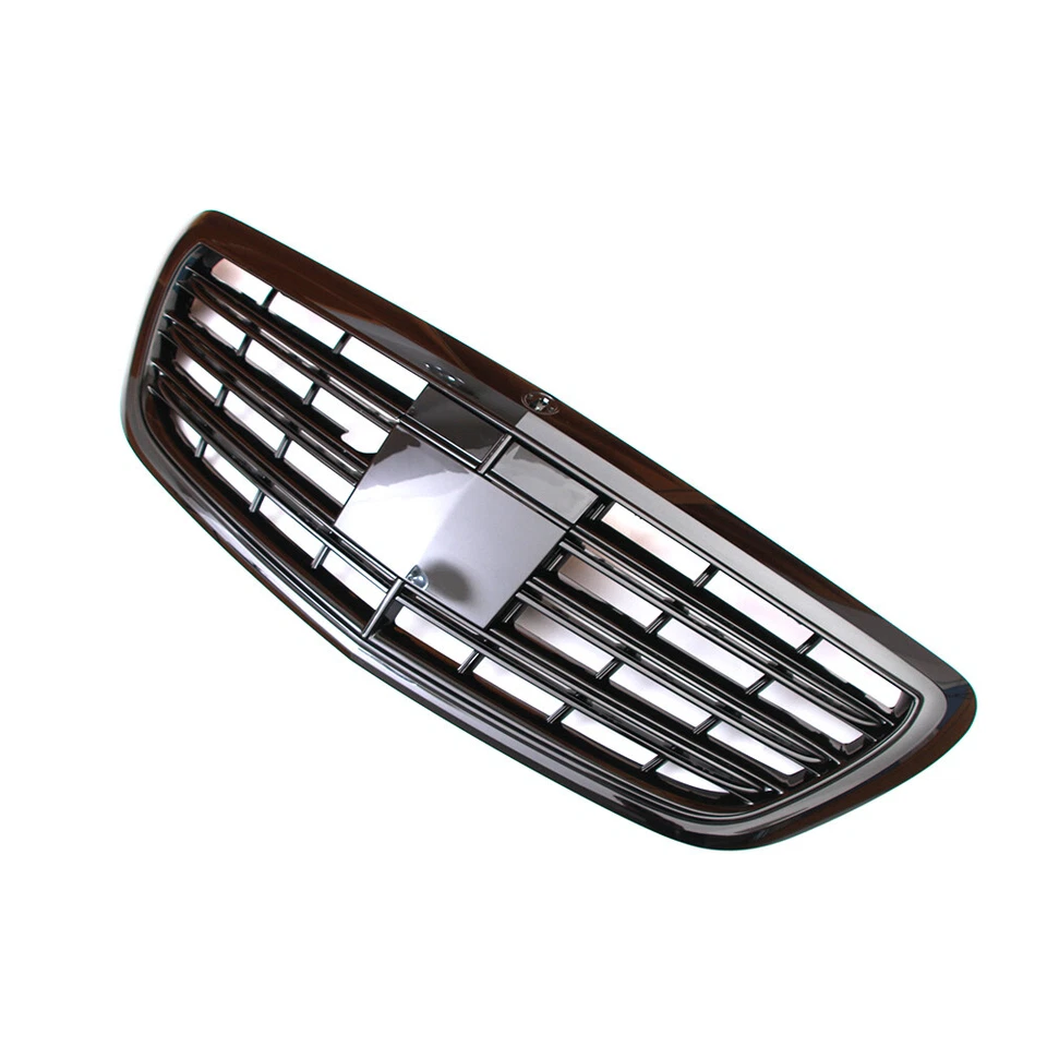 Black Front Grille Grill With ACC Fit Mercedes W222 2014-2020 S400 S550 S580 - Image 3 of 4