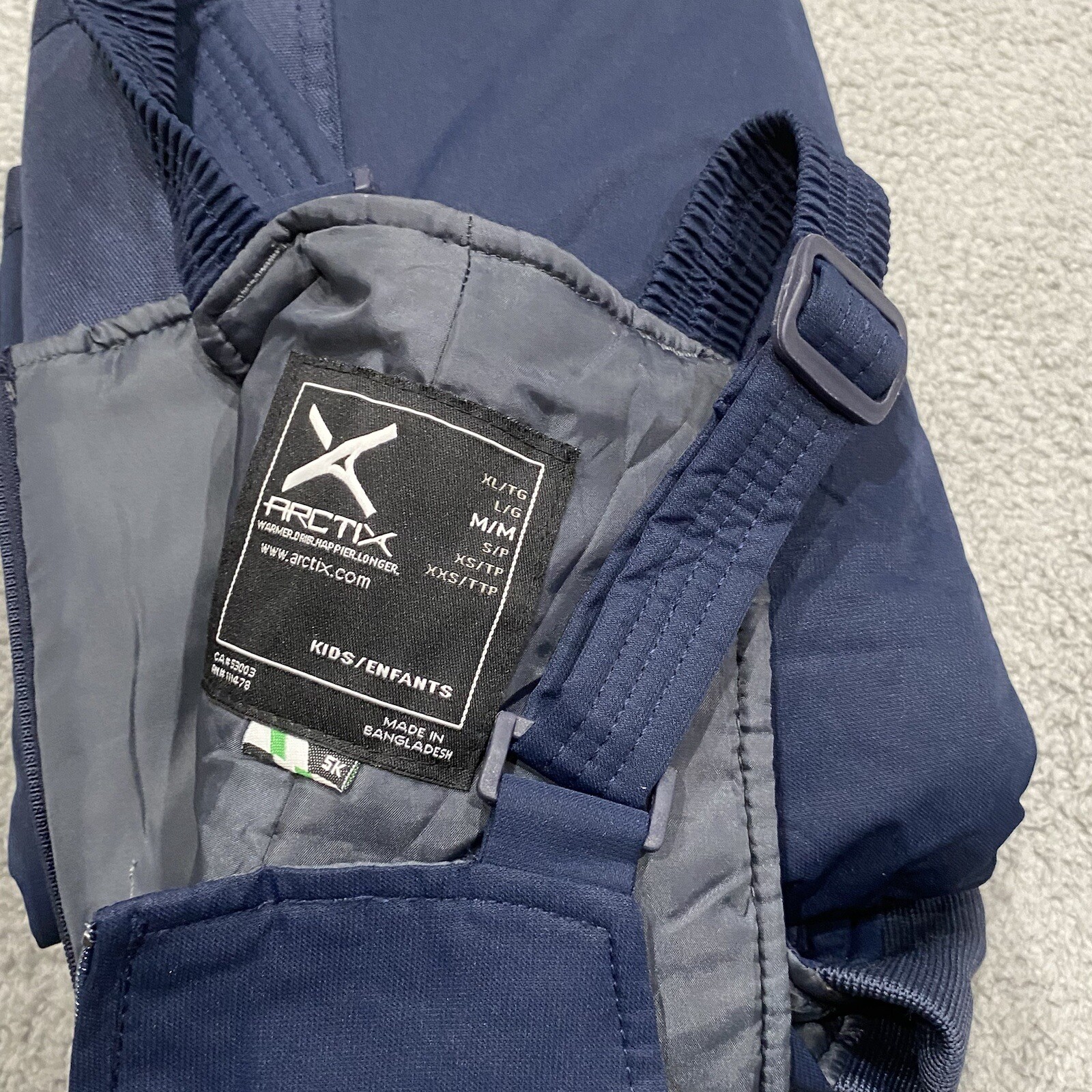 Arctix Boys Snow Bib Overalls Pants kids youth  Medium Insulated 5K Blue