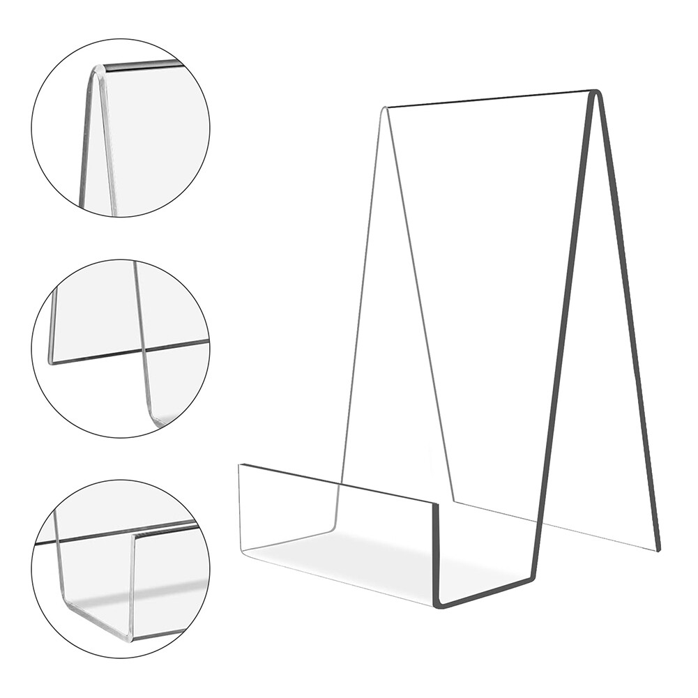 4Pcs Acrylic Display Stand Book, Plate, Phone, Tablet Retail Cookbook Holder US