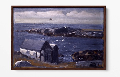 GEORGE WESLEY BELLOWS, THE GULLS MONHEGAN - MARCO EFECTO FLOTANTE LONA IMPRESIÓN ARTÍSTICA - Imagen 6 de 12