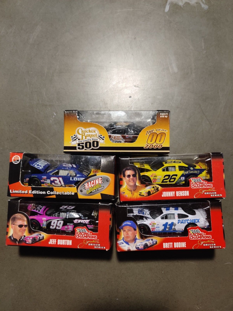 Lot of 4 Rare Racing Champions & Cracker Barrel Diecast Collectible Cars