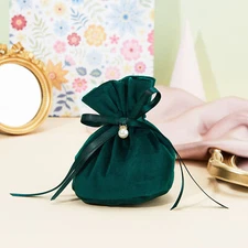 10x Drawstring Velvet Gift Pouches Jewelry Bags for Wedding Party Favors Green