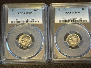 1972 PCGS MS65 MS65+ 10C Roosevelt Dimes