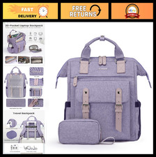Stylish 17.3" Laptop Backpack for Women, Water-Resistant Travel Bag, College Boo