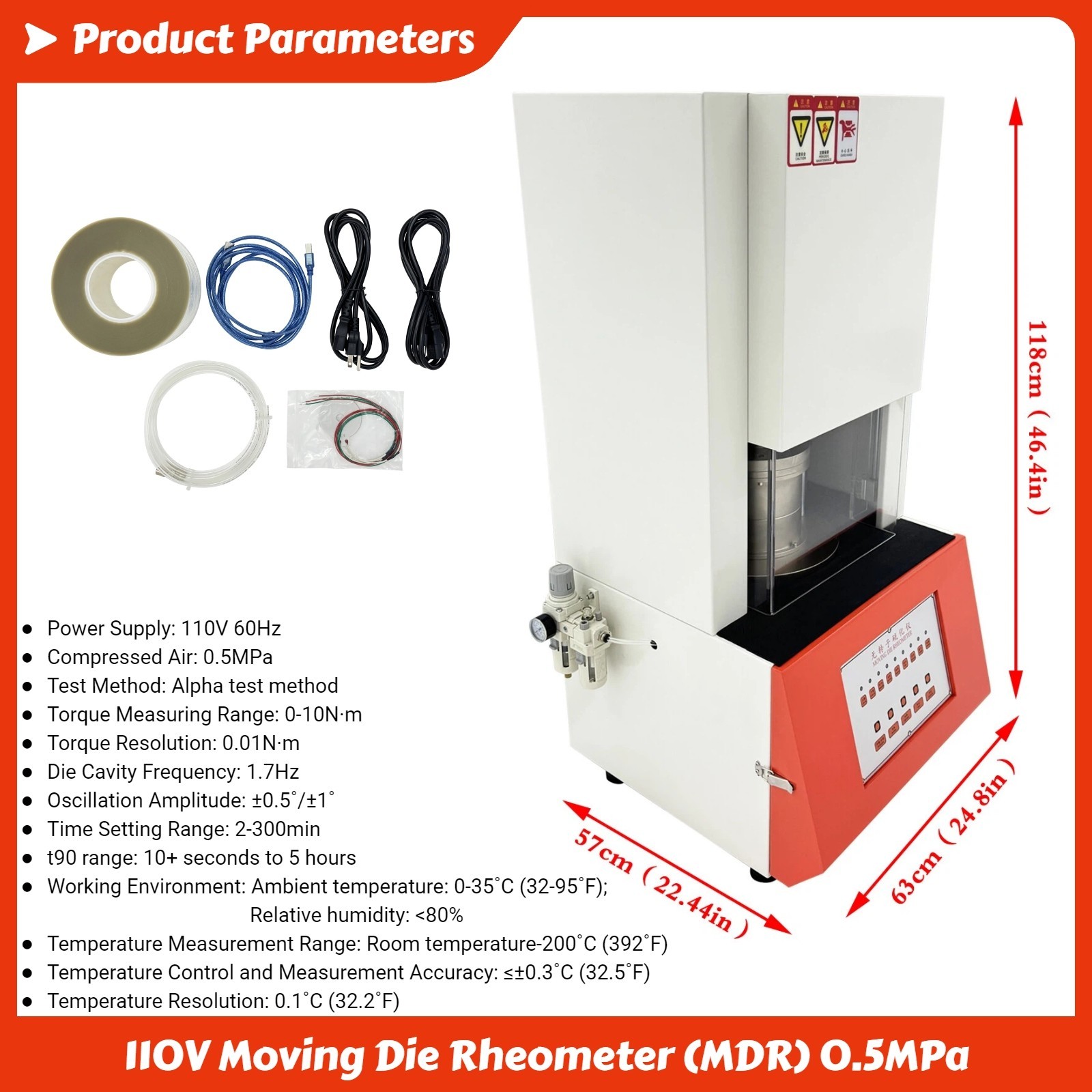 110V Moving Die Rheometer (MDR) Automatic Rotorless Rubber Curemeter 0 ...