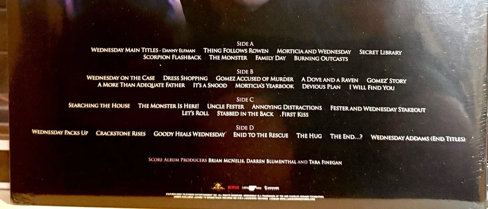 WEDNESDAY Netflix LIMITED Ed. VINYL PINK & BLACK SPLIT COLORED 2LP Jenna Ortega - Image 3 of 4