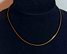 Vtg 14K Yellow gold Herringbone Chain Choker Necklace 15.5”