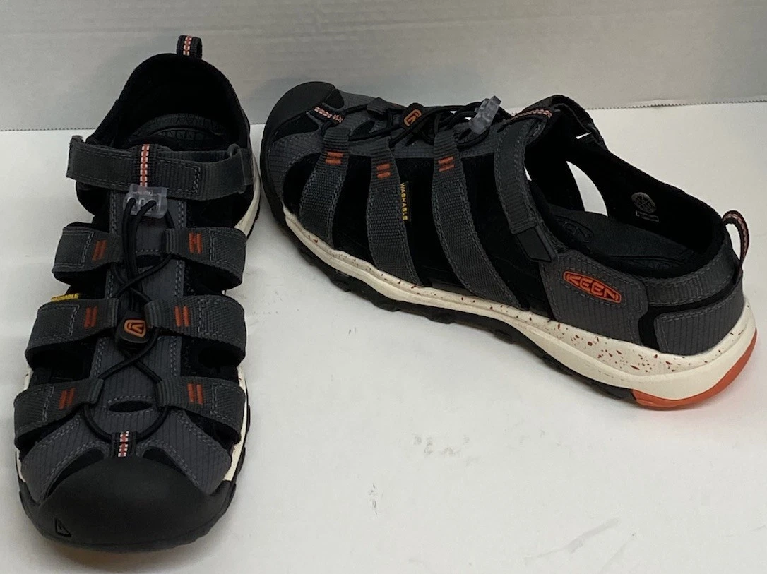 KEEN Men\'s Uneek Flat Slingback Sandals in Gargoyle/Burnt Orange Size 13 Keen mens uneek flat - Gem main image 2
