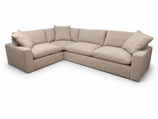 John Lewis Mellow LHF Corner Sofa in Basketweave Chenille Warm Sand - RRP £4,329