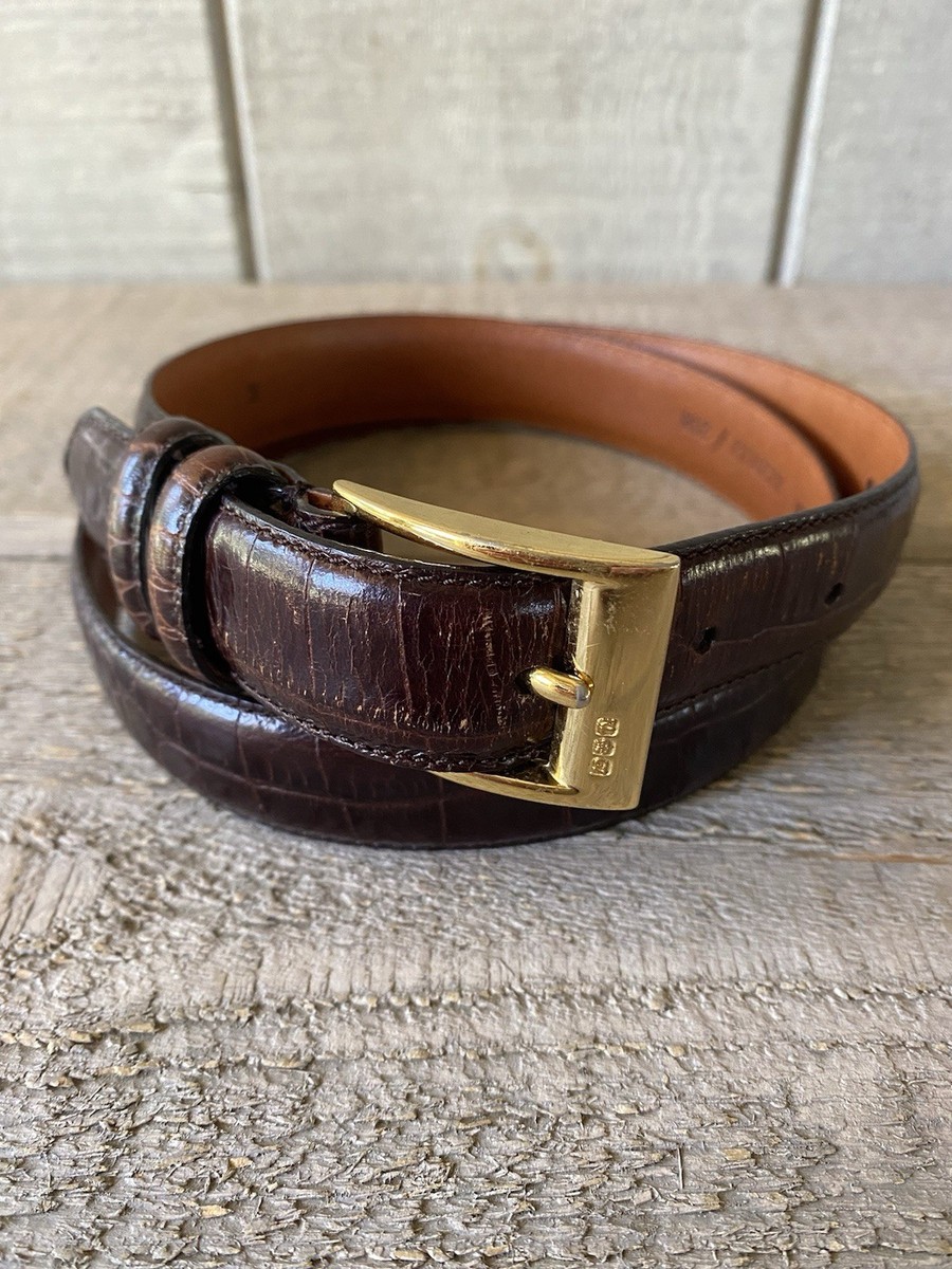 Ralph Lauren alligator embossed belt Slide-Buckle Croc-Embossed Leather Belt main image 3