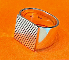 925er Silber breiter Herrenring Gr 60 d'Oz SIEGELRING Silber 925 Neu Ring Herren