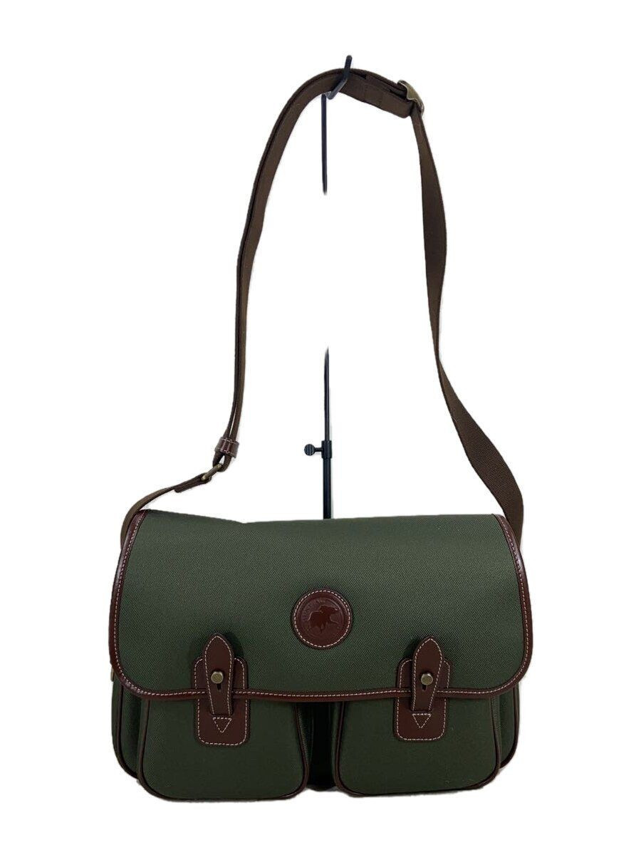 HUNTING WORLD Shoulder Bag Carryall Canvas Khaki Plain Used HUNTING WORLD Shoulder Bag Carryall Canvas Khaki Plain Used
