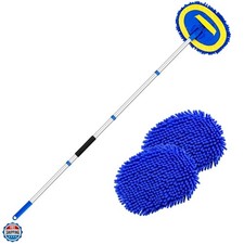 62" Car Wash Brush Kit Mitt Mop Sponge with Long Handle Chenille Microfiber C...