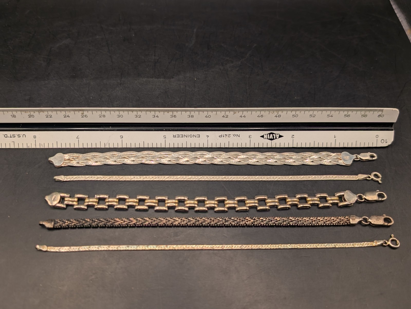 🔥 ITALY SOLID STERLING SILVER MESH TREAD WEAVED … - image 16