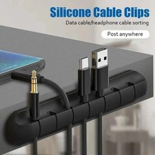 Silicone Cable Organizer Clips Desktop Wire Holder for Headphones Mouse Cables