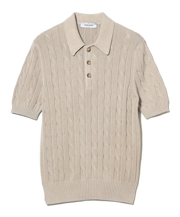 (ASK availability first) GRAN SASSO Cotton Cable Polo Shirt new image 3