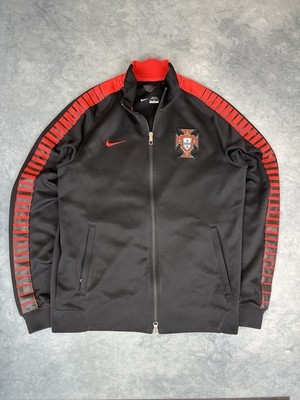 Nike Portugal Trainingsjacke Schwarz/Rot Gr. M mit Reißverschluss-Taschen