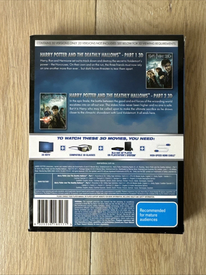 Harry Potter Deathly Hallows Part 1 & 2 3D Only Blu-rays Pre Owned - Image 2 of 4