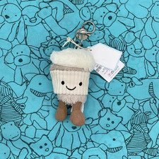Jellycat Inspired Coffee Bag Charm Keychain Soft Plush Toy Gift With Dust Bag