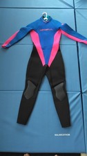O'Neill Women's Full Body Elite Wetsuit, Back Zip, Black/Pink/Blue, Size 12