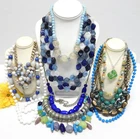 VINTAGE TO NOW FASHION COSTUME JEWELRY NECKLACE LOT ASSORTED TYPES & MATERIALS