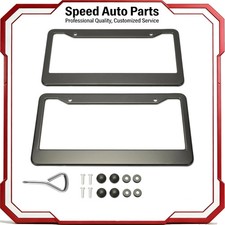 2pcs Stainless Steel Universal Black License Plate Frame Tag Cover Screw Caps 2pcs Stainless Steel Universal Black License Plate Frame Tag Cover Screw Caps