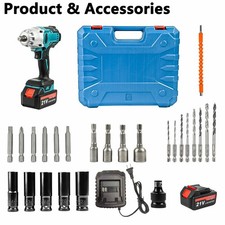 Max 800Nm Electric Impact Wrench 1/2" Brushless High Toque Power Wrench Tool