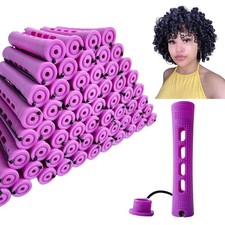60 PCS Medium Perm Rods For Natural Hair Rollers Long Short Styling Curlers