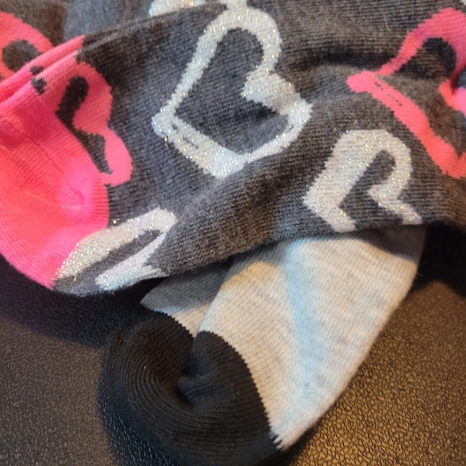 Conjunto de Meias No Boundaries Valentine, Conjunto de 4 Joelhos, Sapato Rosa/Cinza Tamanho 4-10 - Imagem 2 de 4