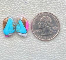 Cotton Candy Pair Kingman Turquoise Fancy Cabochon Gemstone 13 Ct F0 293