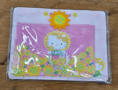 #ad VTG Sanrio Hello Kitty Sunflower Stationary Set 2000 Paper Envelopes Stickers $20.00