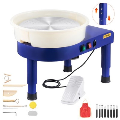 VEVOR Pottery Wheel 14 in Ceramic Wheel Forming Machine 60-300 RPM for DIY Blue