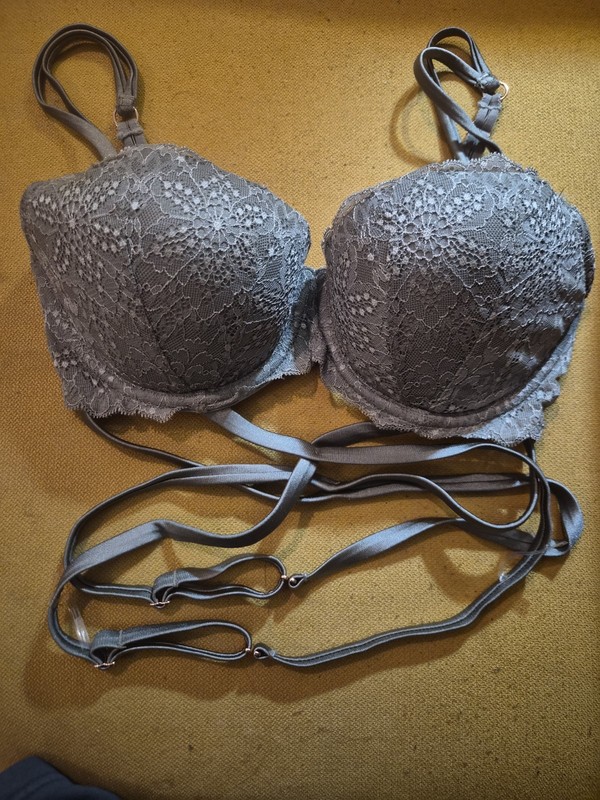 Victorias Secret Date Night Push Up Bra 34D Sage Green Wrap Around Straps