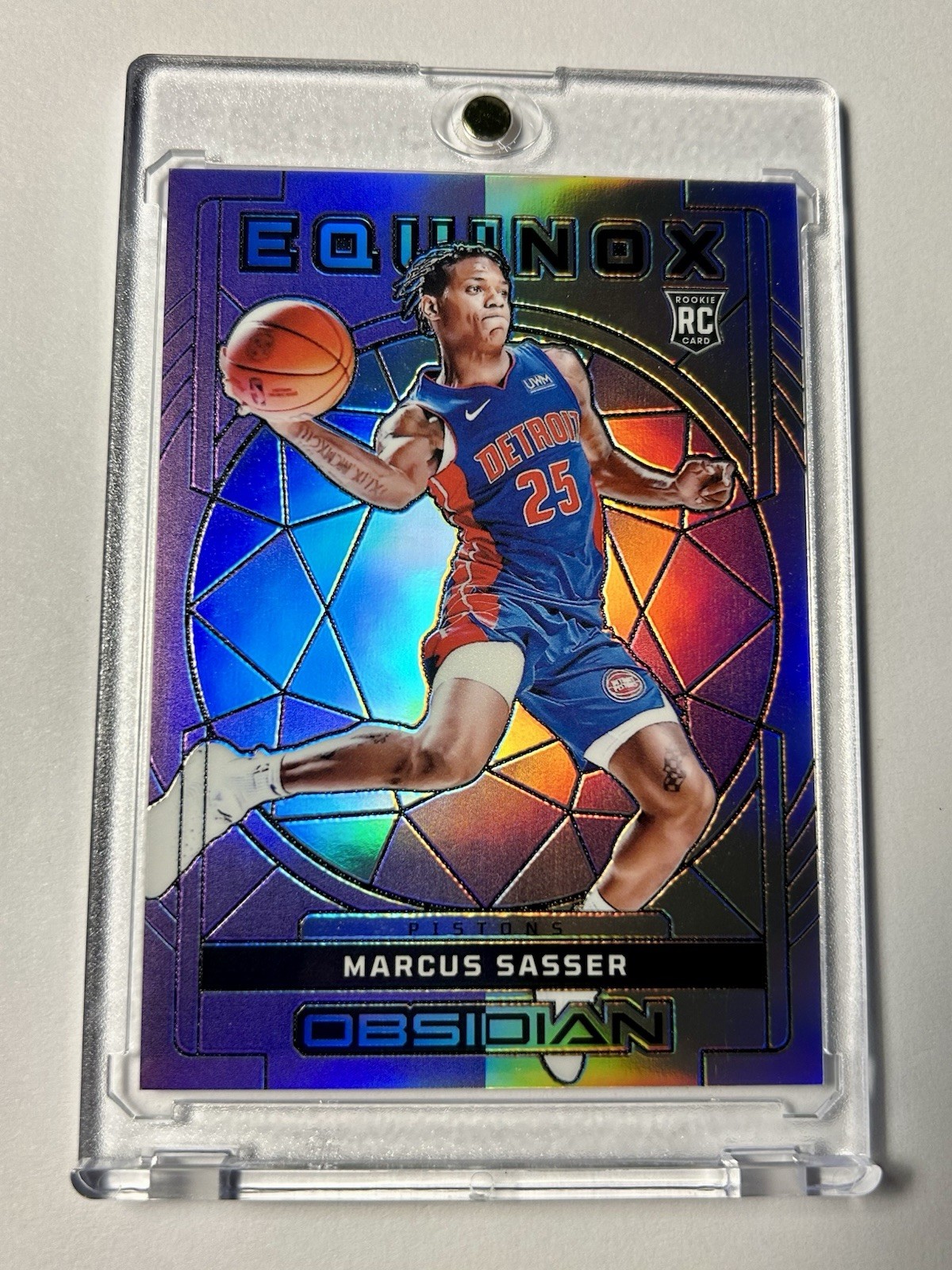 Marcus Sasser 2023 Obsidian Equinox Electric Etch Purple Flood /49 #3 Rookie RC