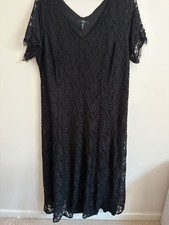 Joanna Hope Black Lace Summer Occasion Evening Dress Size 30