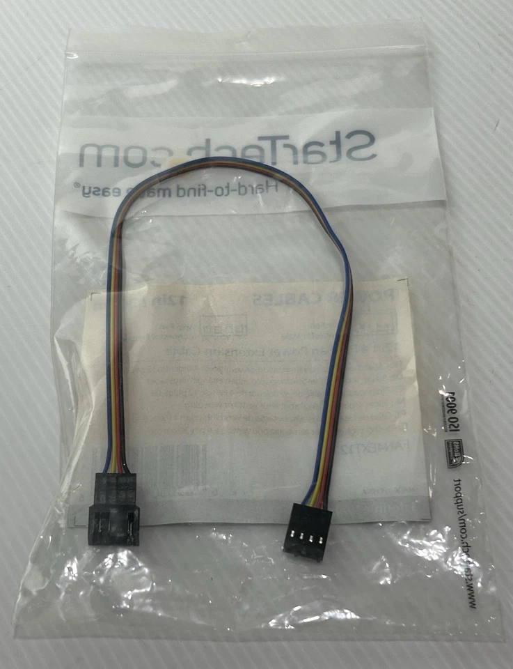 NEW StarTech FAN4EXT12 12in (12") 4 Pin Cooling Fan Power Extension Cable M/F - Image 2 of 2
