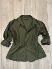 Uniqlo Men Size M Outershirt Utility Jacket Olive Green Cotton Concealed Pocket