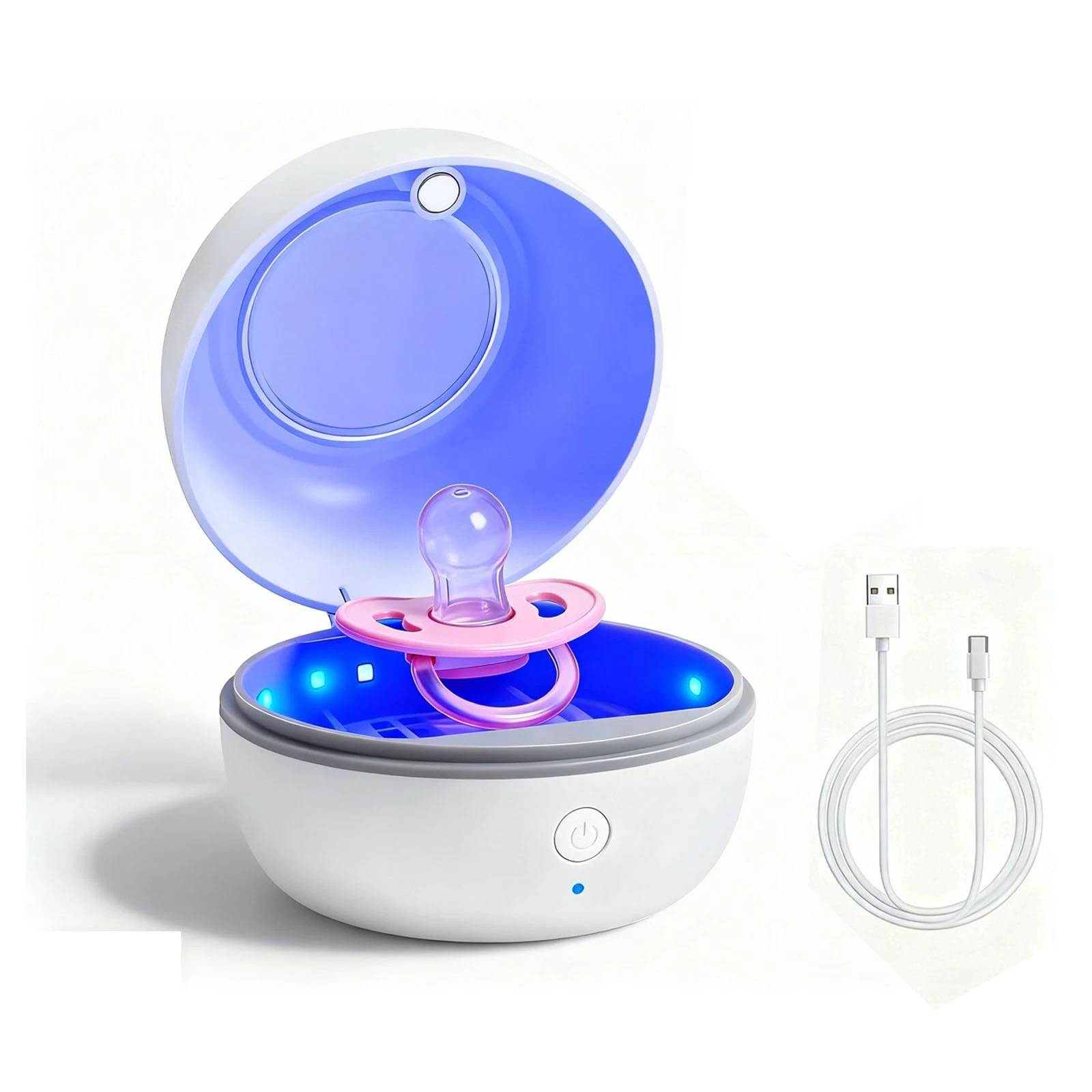 Portable Pacifier Sterilizer Box, USB Rechargeable Sterilize Case, 3-Minute H...