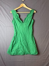 Cider Scallop Neck Sleeveless Dress – Women’s S, Green, Fit & Flare Style