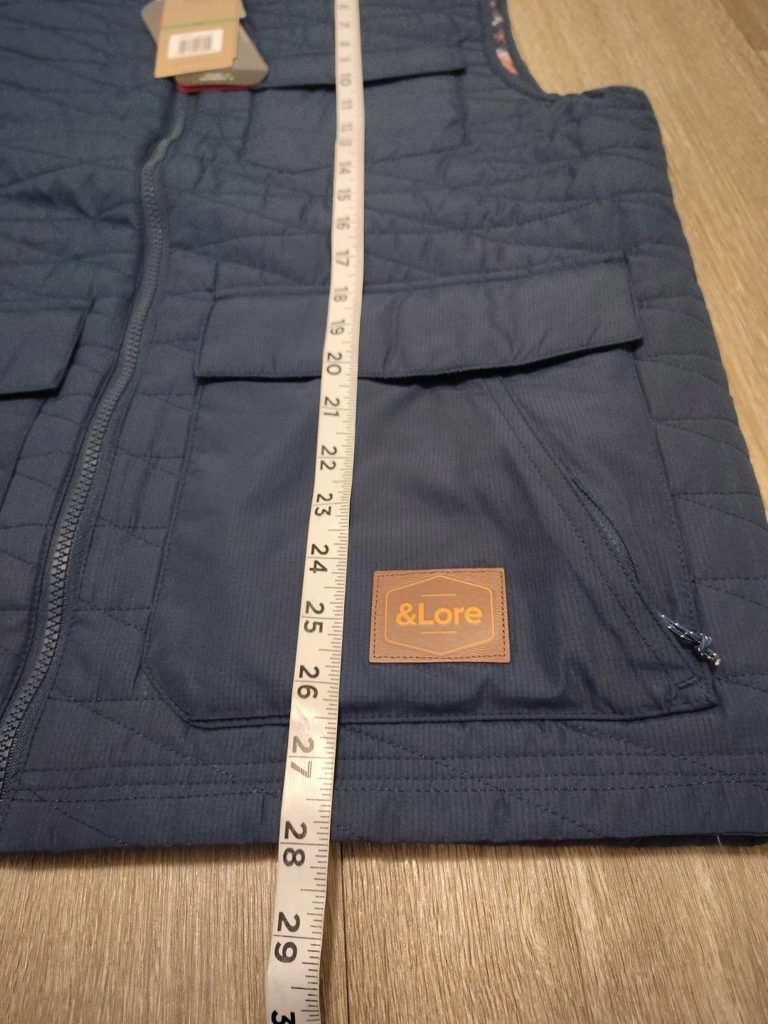 &Lore By Tahoe River Men's Large Quilted Vest  Full Zip Blue Sleeveless Jacket  image 13